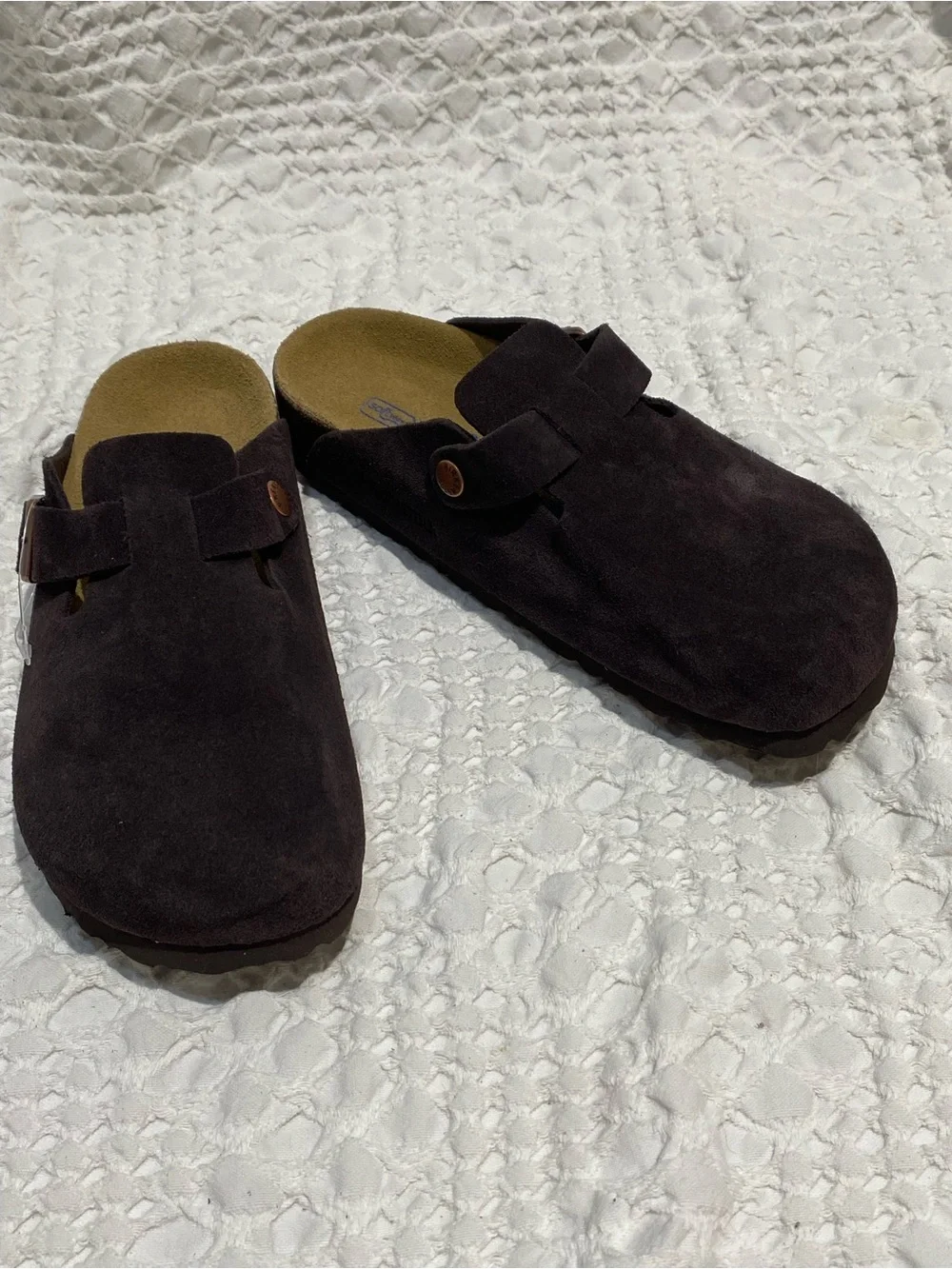 Birkenstock Kids Suede Clog in Dark Brown Sz F8 M 6